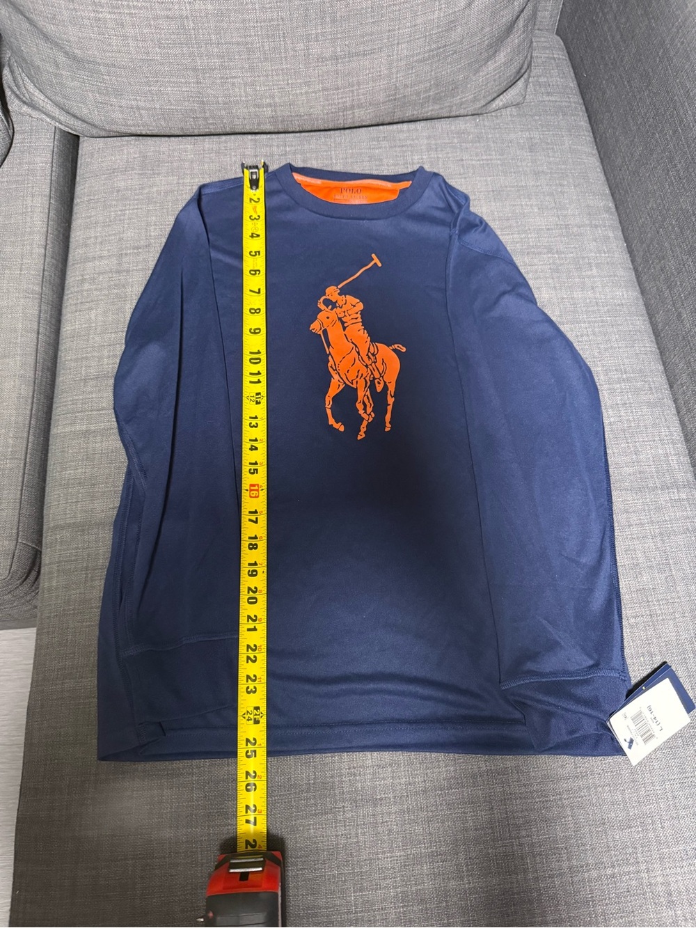 NWR Ralph Lauren Navy and Orange Performance Polo Shirt